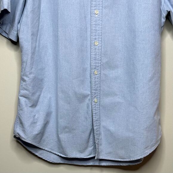 Ralph Lauren Blue Button Down Dress Shirt Size XL Slim Fit Short Sleeves - Picture 4 of 9